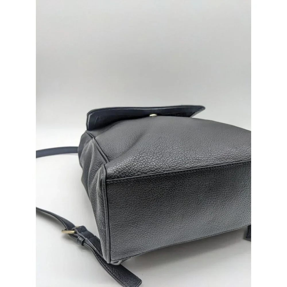 KATE SPADE NY genuine pebbled leather medium backpack- BLACK